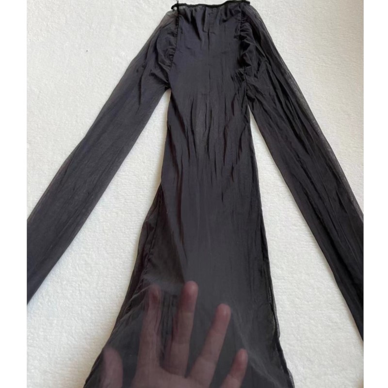 Bodystocking Transparan Halus  - Sexy Mesh Sheer Bodycon Dress ulasan dan harga